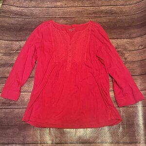 Women’s Charter Club Red Tunic Top XL